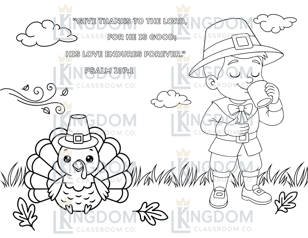 Thanksgiving Psalm 107:1 – “Give Thanks to the Lord” Scripture Print